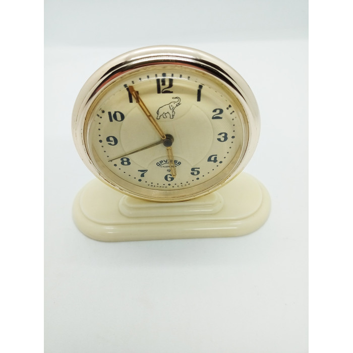 SOVIET Legendary ALARM CLOCK Friendship (Druzhba) with an elephant on the dial