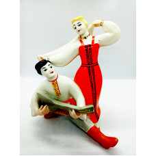 Russian SOVIET PORCELAIN figurine of a dance with a balalaika Souvenir from the USSR