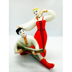 Russian SOVIET PORCELAIN figurine of a dance with a balalaika Souvenir from the USSR
