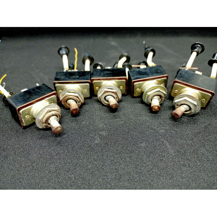 Soviet VINTAGE on / off Set of 5 TOGGLE SWITCHES Old Russian electrical switches Industrial on off decor steampunk