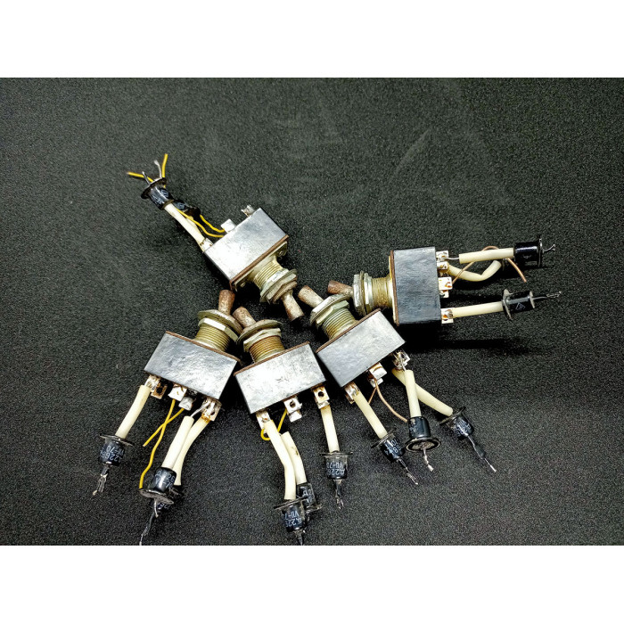 Soviet VINTAGE on / off Set of 5 TOGGLE SWITCHES Old Russian electrical switches Industrial on off decor steampunk