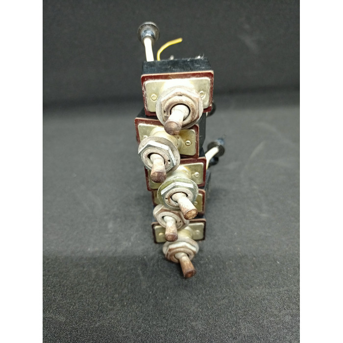 Soviet VINTAGE on / off Set of 5 TOGGLE SWITCHES Old Russian electrical switches Industrial on off decor steampunk