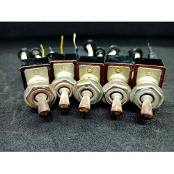 Soviet VINTAGE on / off Set of 5 TOGGLE SWITCHES Old Russian electrical switches Industrial on off decor steampunk