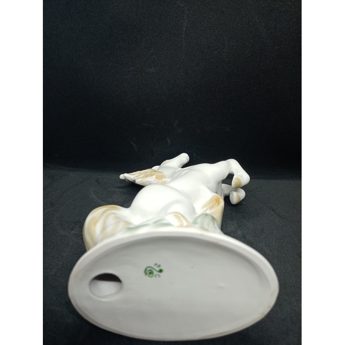 Soviet porcelain figurine of a horse, works of art, Soviet porcelain art, horse on hind legs figurine, horse riding, Russian folklore