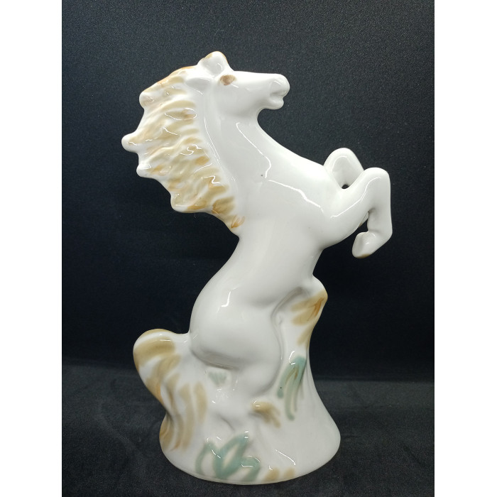 Soviet porcelain figurine of a horse, works of art, Soviet porcelain art, horse on hind legs figurine, horse riding, Russian folklore