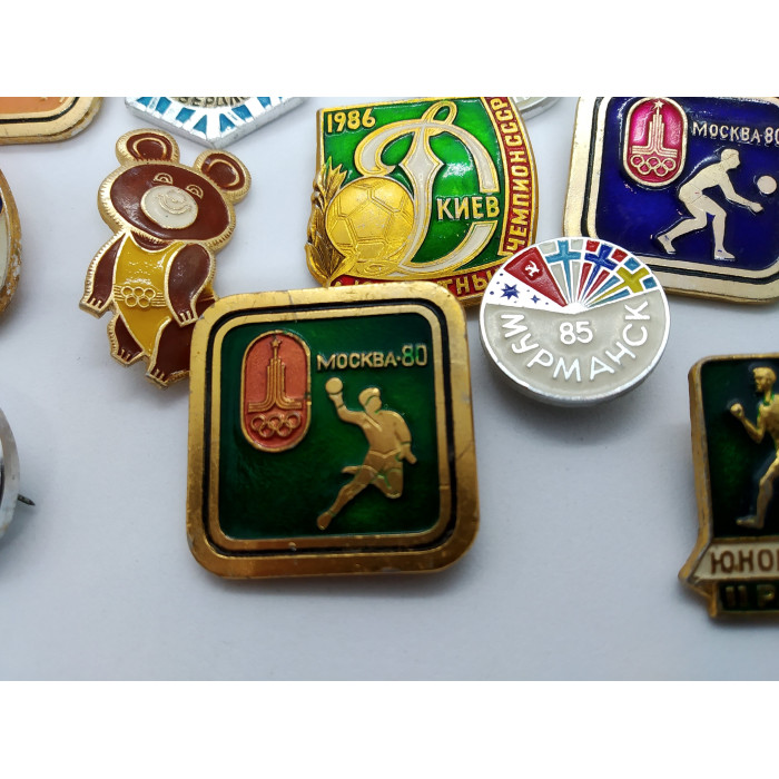 A set of Soviet sports pins Olympiad 80 Various sports and others