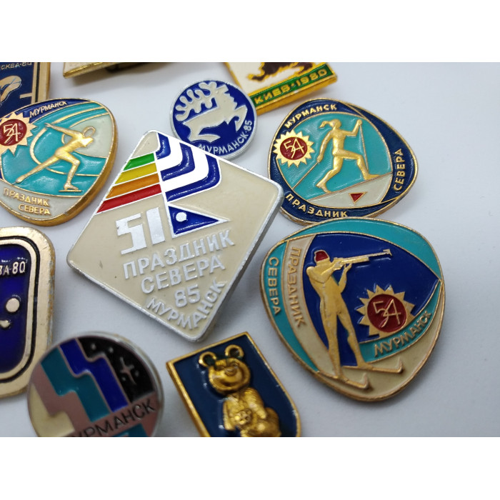 A set of Soviet sports pins Olympiad 80 Various sports and others