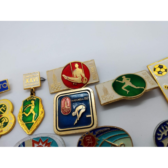 A set of Soviet sports pins Olympiad 80 Various sports and others