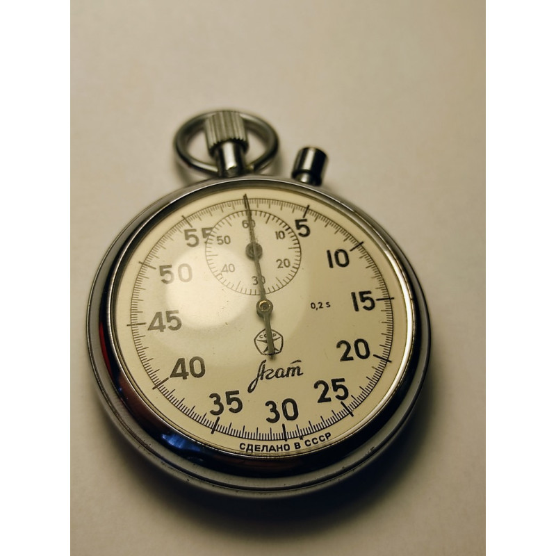 Soviet Mechanical Stopwatch Agat Two-Button Massive Stopwatch Made in the USSR Soviet Mechanical Stopwatch Agat Two-Button Massive Stopwatch Made in the USSR