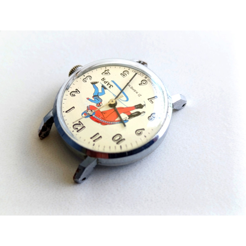 Zarya Rare Soviet Watch Speed Skaters Youth Wristwatch of the Soviet Era Zarya Rare Soviet Watch Speed Skaters Youth Wristwatch of the Soviet Era