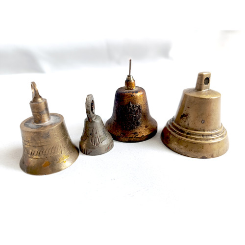 Set of Antique Vintage Metal Bells 4 pcs. Set of Antique Vintage Metal Bells 4 pcs.