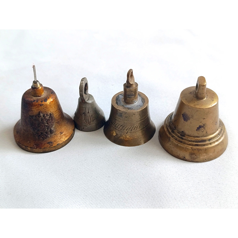 Set of Antique Vintage Metal Bells 4 pcs. Set of Antique Vintage Metal Bells 4 pcs.