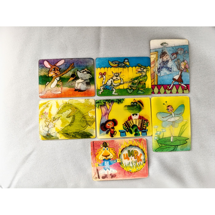 Soviet Pocket Stereo Calendars Rainbow Iridescent Calendars Made in USSR 1980s