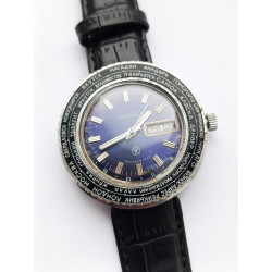 Raketa Cities World Time RARE Vintage Men's Watch 1980s Mechanical Wristwatch Raketa Cities World Time RARE Vintage Men's Watch 1980s Mechanical Wristwatch