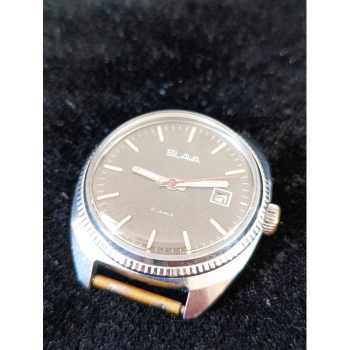 Slava Soviet Watch 21 Jewels Made In USSR Mechanical Wristwatch 1980s