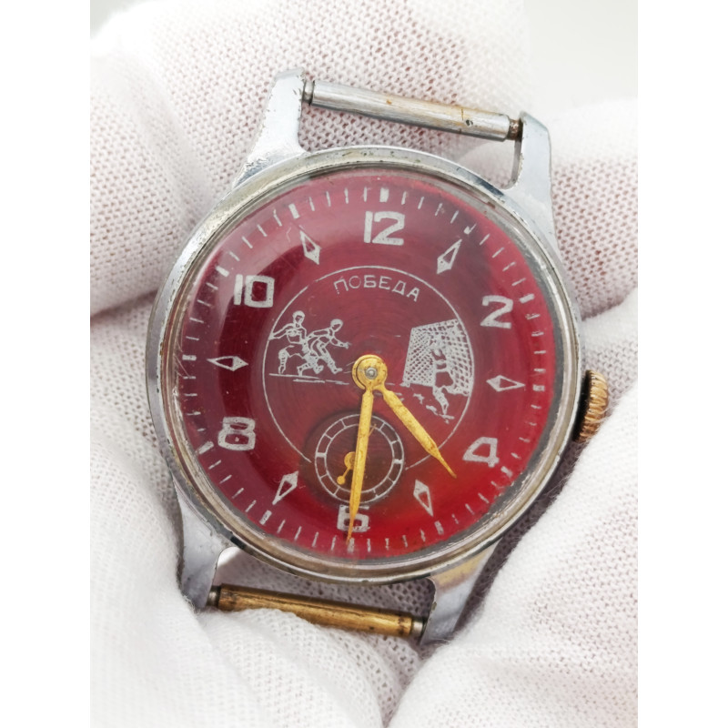 Soviet Watch Pobeda Football-themed Dial Made in USSR 1953 Soviet Watch Pobeda Football-themed Dial Made in USSR 1953