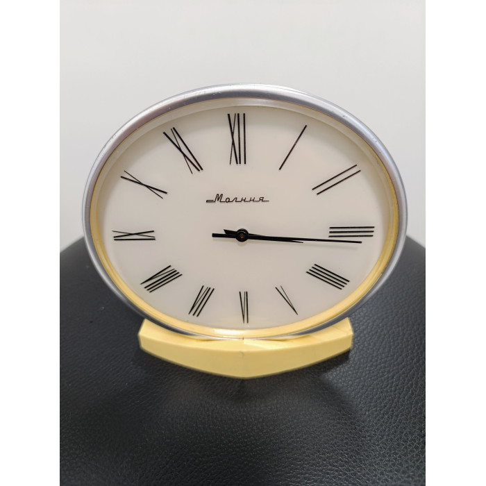 Molnija Soviet Table Clock. Vintage Clock 1960s Made in USSR