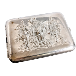 Soviet Cigarette Case Three Bogatyrs Metal Vintage Cigarette Holder Made in USSR 1960s
