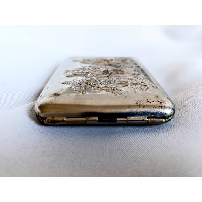 Soviet Cigarette Case Three Bogatyrs Metal Vintage Cigarette Holder Made in USSR 1960s