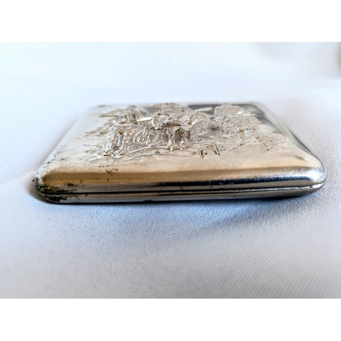 Soviet Cigarette Case Three Bogatyrs Metal Vintage Cigarette Holder Made in USSR 1960s