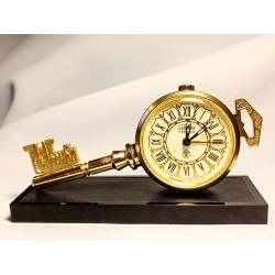Vintage Soviet Alarm Clock Key to Moscow by Slava, 11 Jewels, Made in USSR 1980s