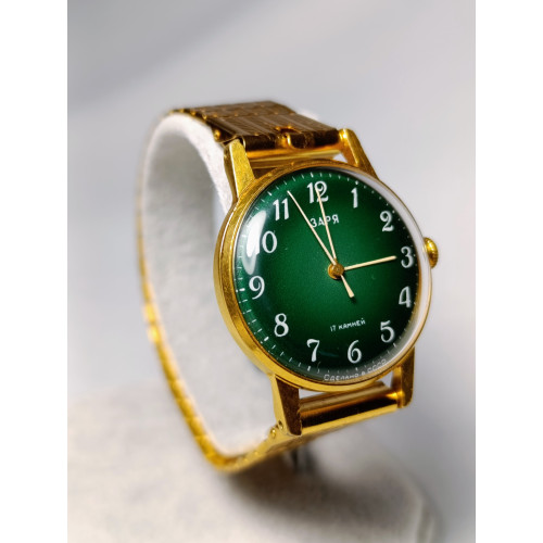 Soviet Watch Zarya Wrist Mechanical Gold Plated Watch New Bracelet Made in USSR 1975