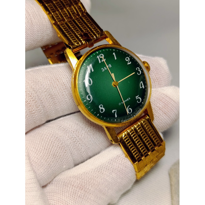 Soviet Watch Zarya Wrist Mechanical Gold Plated Watch New Bracelet Made in USSR 1975