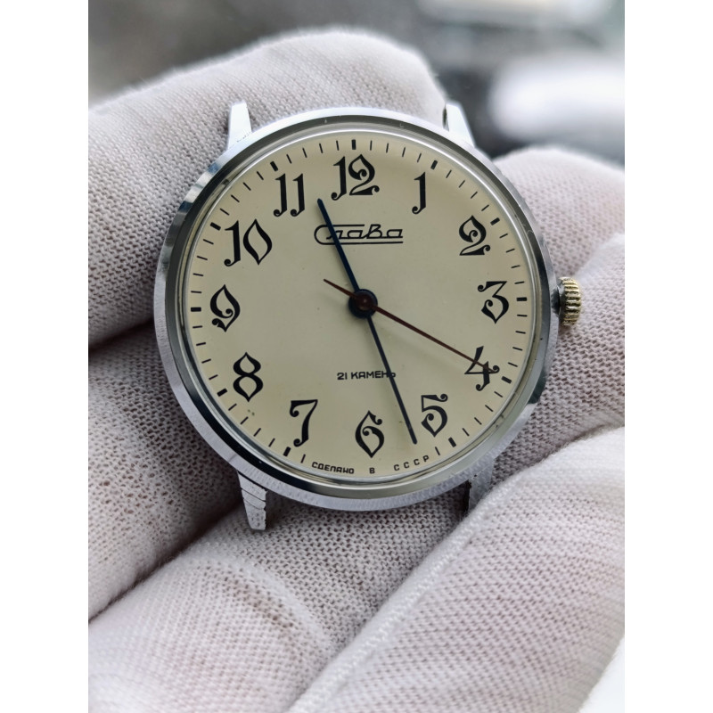 Rare Vintage Slava Mechanical Watch, 1970s Soviet Timepiece with 2409 Caliber Rare Vintage Slava Mechanical Watch, 1970s Soviet Timepiece with 2409 Caliber