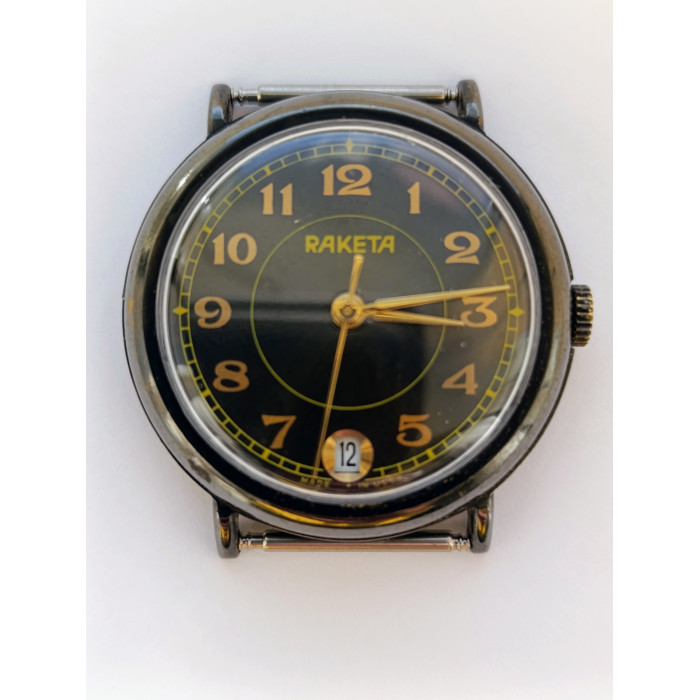 Raketa Black Prince Watch - Vintage Soviet Era Men's Wristwatch