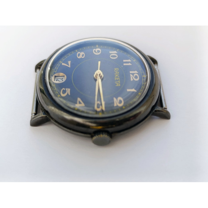 Raketa Black Prince Watch - Vintage Soviet Era Men's Wristwatch