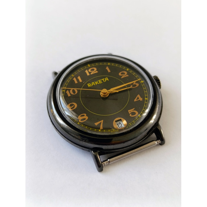 Raketa Black Prince Watch - Vintage Soviet Era Men's Wristwatch