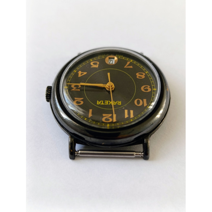 Raketa Black Prince Watch - Vintage Soviet Era Men's Wristwatch