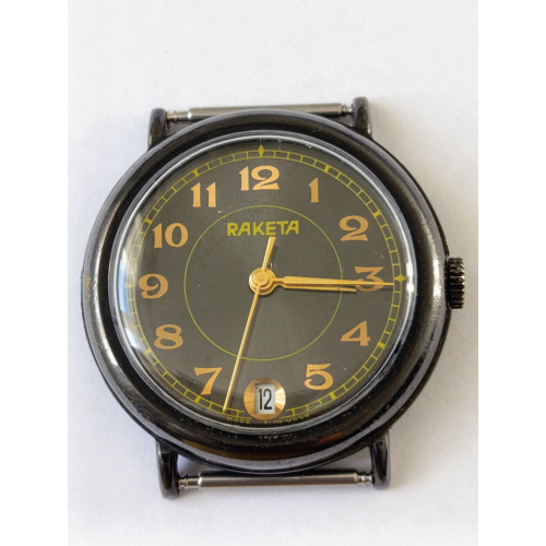 Raketa Black Prince Watch - Vintage Soviet Era Men's Wristwatch
