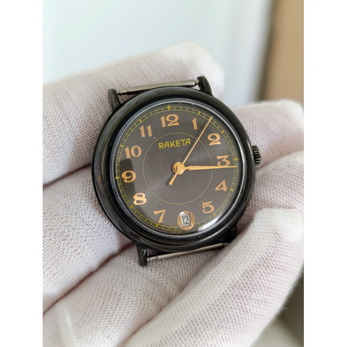 Raketa Black Prince Watch - Vintage Soviet Era Men's Wristwatch