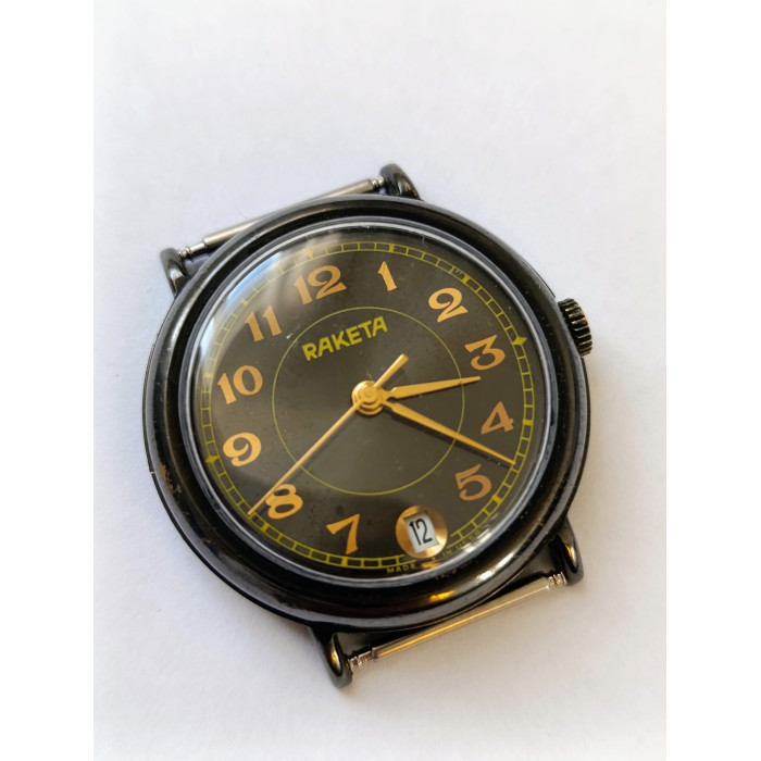 Raketa Black Prince Watch - Vintage Soviet Era Men's Wristwatch