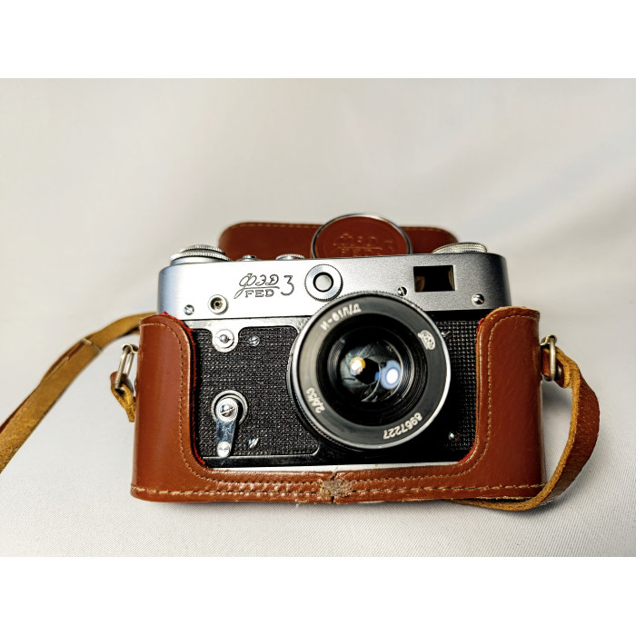 Soviet Film Camera 35mm FED 3  Rangefinder Russian Camera with Industar I-61L/D Lens