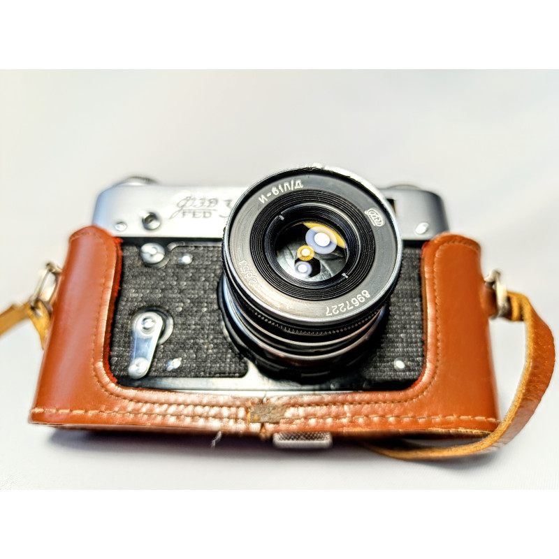 Soviet Film Camera 35mm FED 3 Rangefinder Russian Camera with Industar I-61L/D Lens Soviet Film Camera 35mm FED 3 Rangefinder Russian Camera with Industar I-61L/D Lens