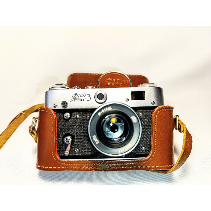 Soviet Film Camera 35mm FED 3  Rangefinder Russian Camera with Industar I-61L/D Lens