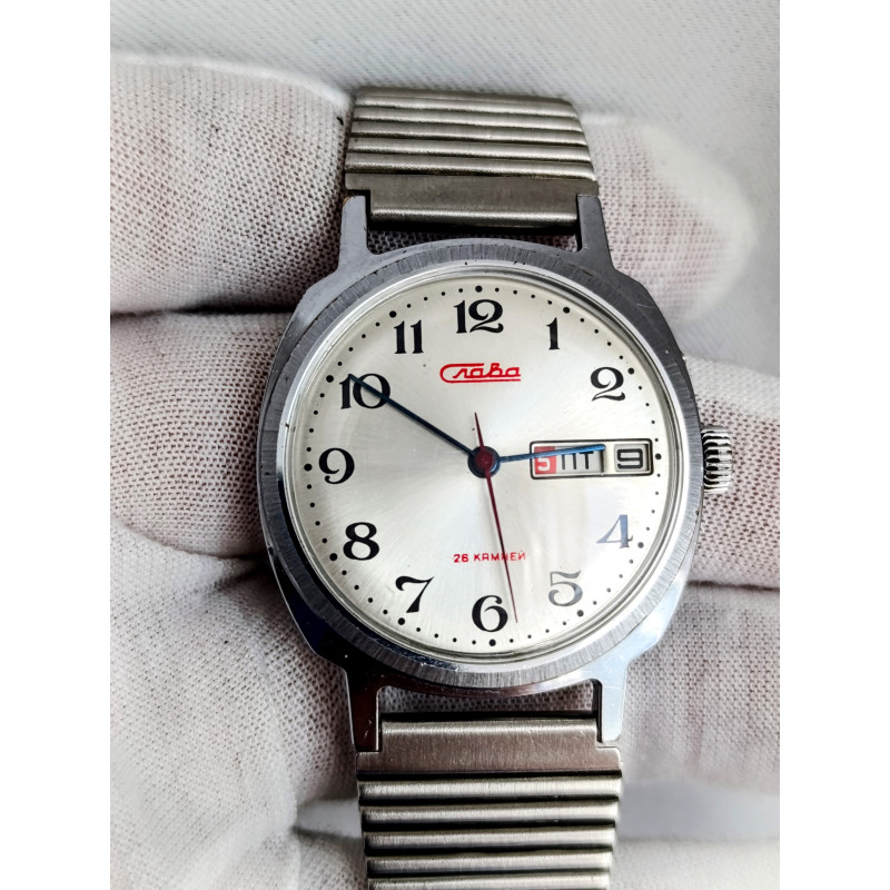 Slava Original Soviet Watch Cal.: 2428 Made in USSR Second Moscow Watch Factory 1980s Slava Original Soviet Watch Cal.: 2428 Made in USSR Second Moscow Watch Factory 1980s