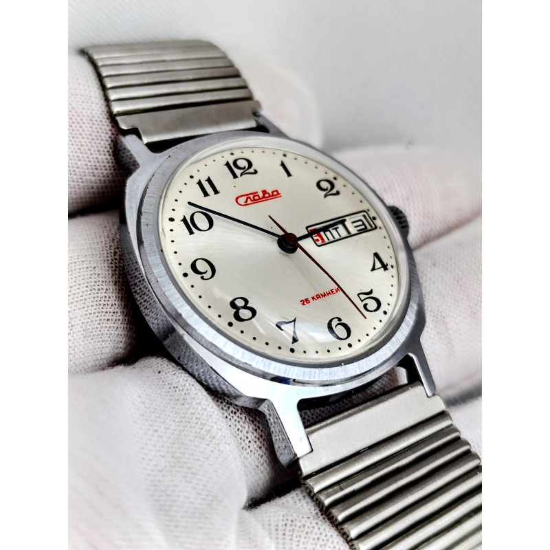 Slava Original Soviet Watch Cal.: 2428 Made in USSR Second Moscow Watch Factory 1980s Slava Original Soviet Watch Cal.: 2428 Made in USSR Second Moscow Watch Factory 1980s