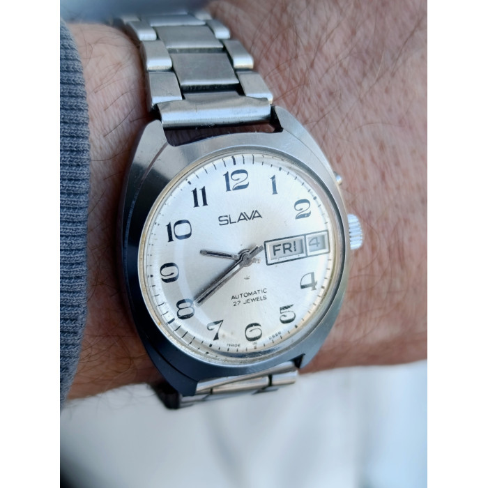 Vintage Slava Automatic Watch - USSR Heritage Timepiece