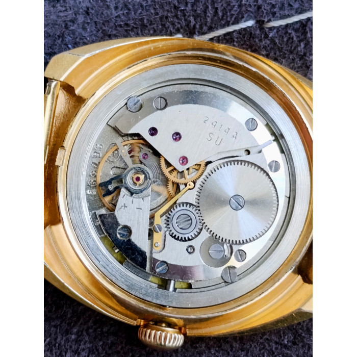 Vintage USSR Vostok Mechanical Watch - Original 2414A Movement, Brown Guilloche Dial