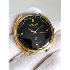 Vintage Raketa USSR Watch Model 2609.НА Gold Plated 19 Jewels