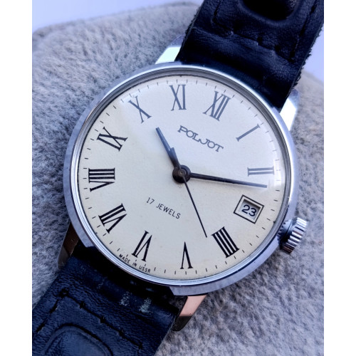 Soviet Watch Poljot 2614.2H Model 4321355 Manual Winding 17 Jewels First Moscow Watch Factory Made in USSR 1980s