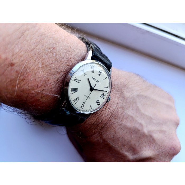 Soviet Watch Poljot 2614.2H Model 4321355 Manual Winding 17 Jewels First Moscow Watch Factory Made in USSR 1980s