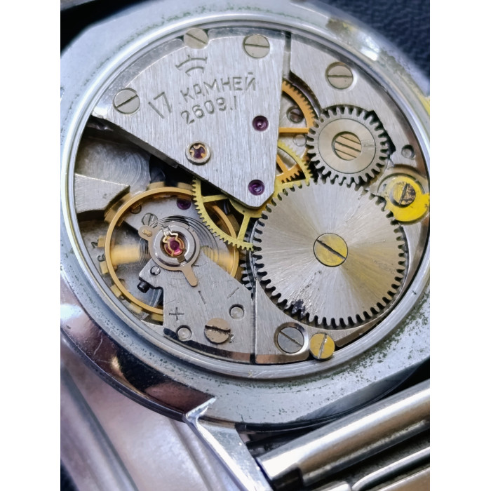 Vintage Soviet Raketa Mechanical Dress Watch – White Enamel Dial Petrodvorets Watch Factory Made in USSR 1970s