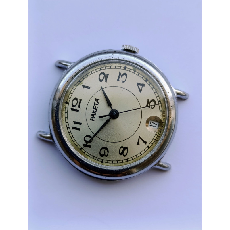 Vintage Raketa Watch 2614.H Caliber 19 Jewels – Petrodvorets USSR 1980s Mechanical Men’s Wristwatch Vintage Raketa Watch 2614.H Caliber 19 Jewels – Petrodvorets USSR 1980s Mechanical Men’s Wristwatch