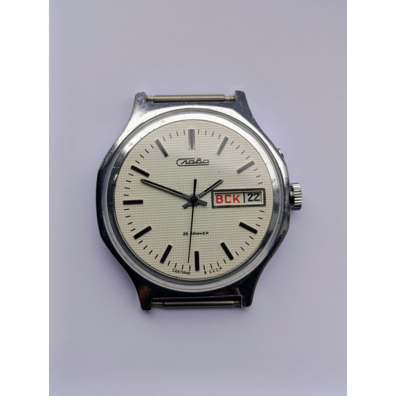 Slava Soviet Watch Cal. 2428 Second Moscow Watch Factory Made in USSR 1980s Slava Soviet Watch Cal. 2428 Second Moscow Watch Factory Made in USSR 1980s