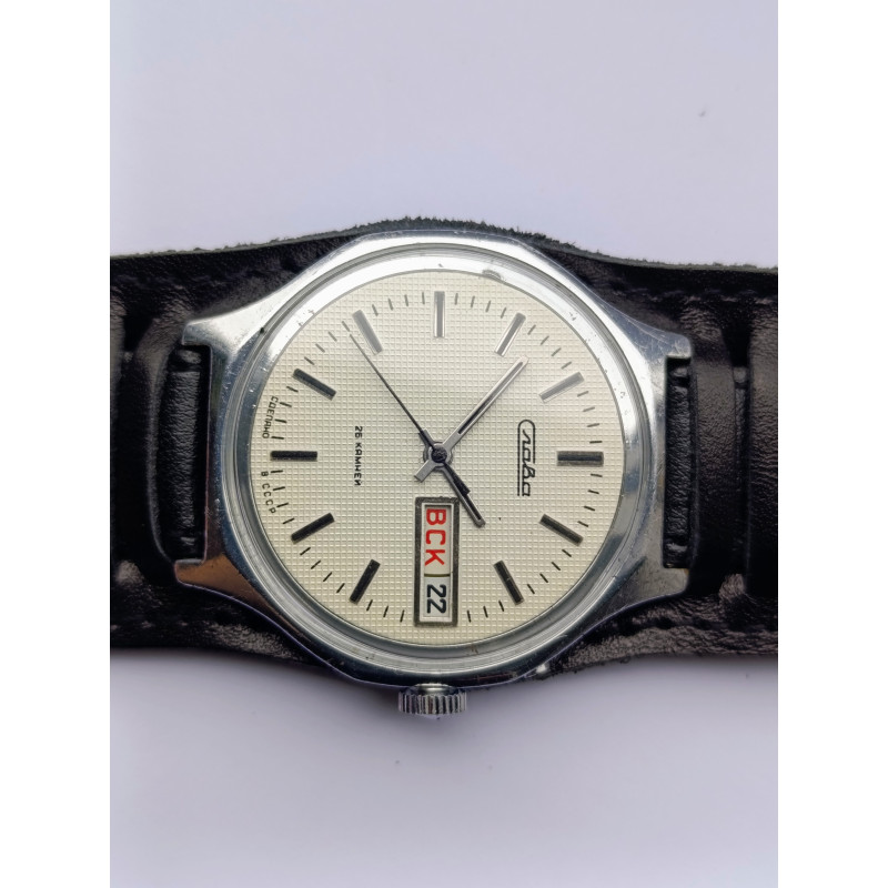Slava Soviet Watch Cal. 2428 Second Moscow Watch Factory Made in USSR 1980s Slava Soviet Watch Cal. 2428 Second Moscow Watch Factory Made in USSR 1980s