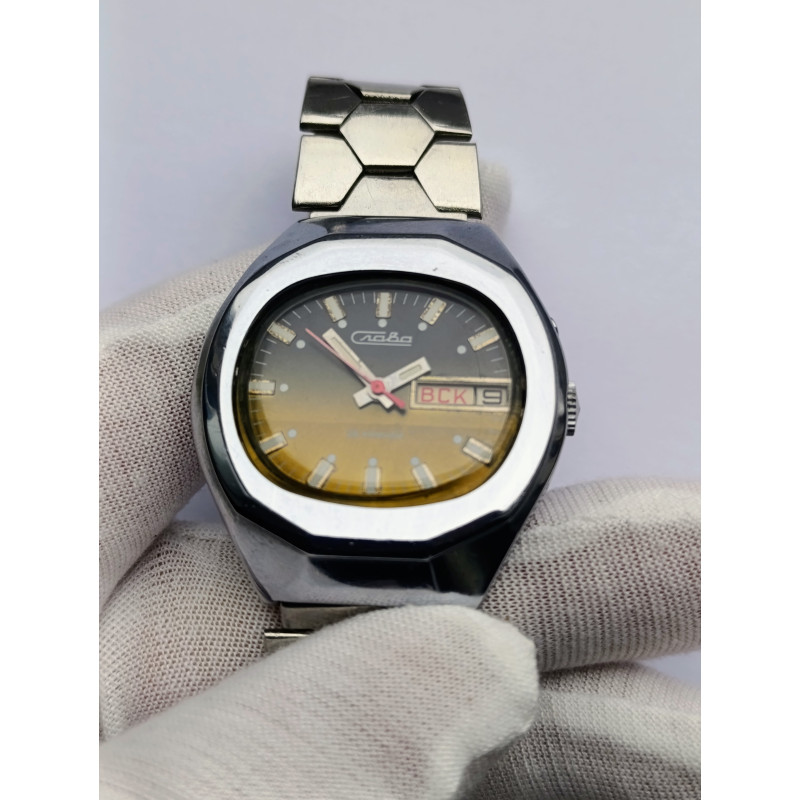 Rare Slava 2428 USSR Mechanical Watch – All Original, Faceted Chrome Case, 26 Jewels Rare Slava 2428 USSR Mechanical Watch – All Original, Faceted Chrome Case, 26 Jewels